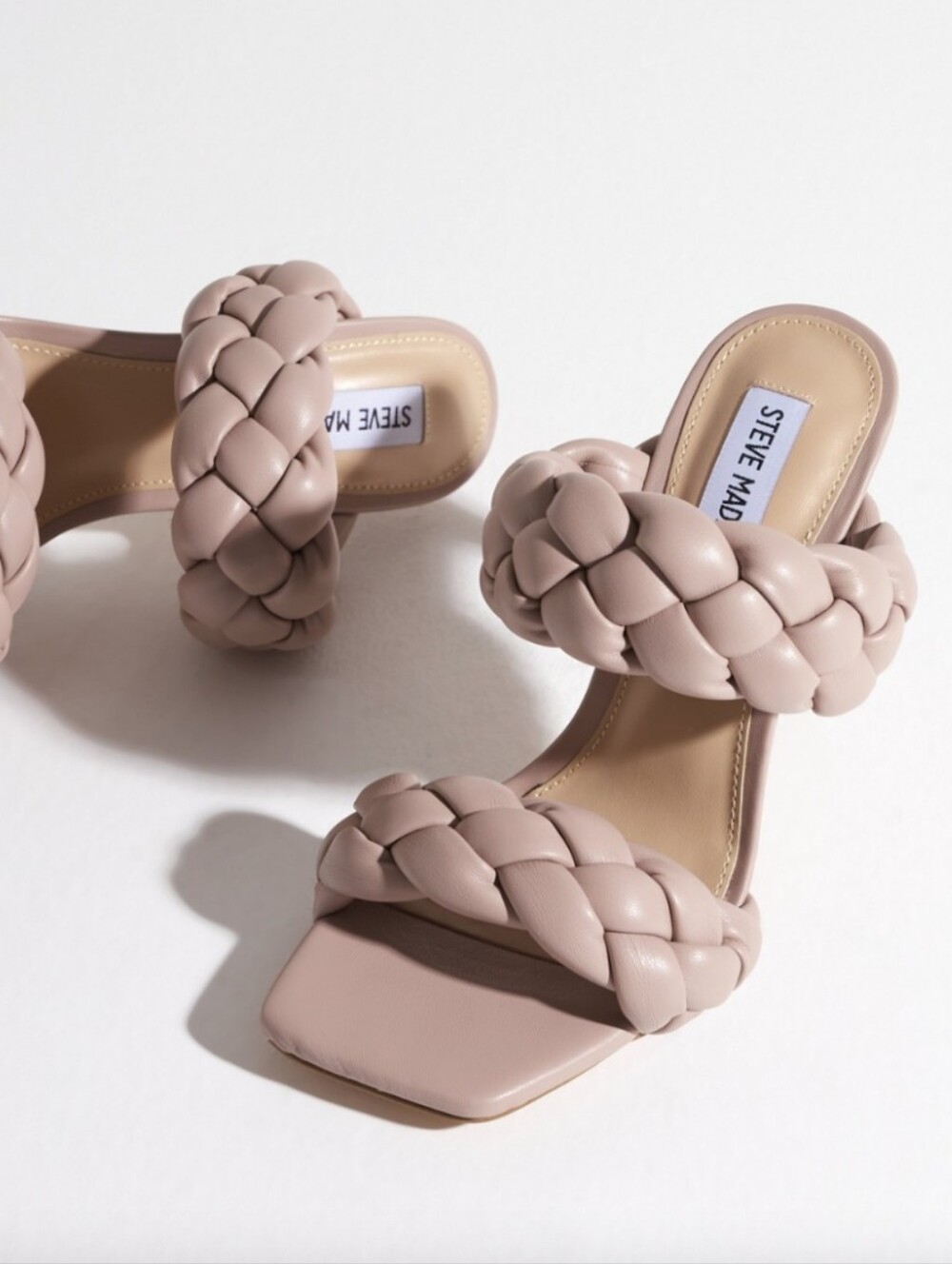 Steve Madden Braided Double-Strap Mule in Taupe
